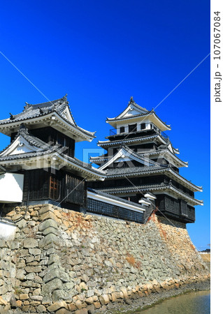 【大分県】晴天の中津城 天守閣と大鞁櫓 【大分県】晴天の中津城 天守閣と大鞁櫓 107067084