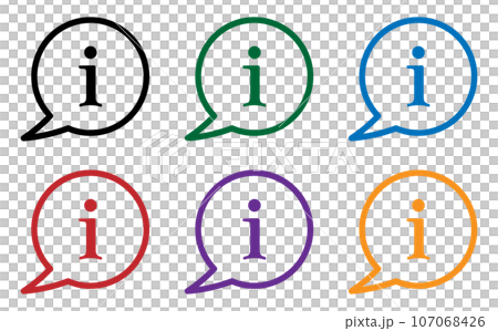 Information icon 6 color set Information icon 6 color set 107068426