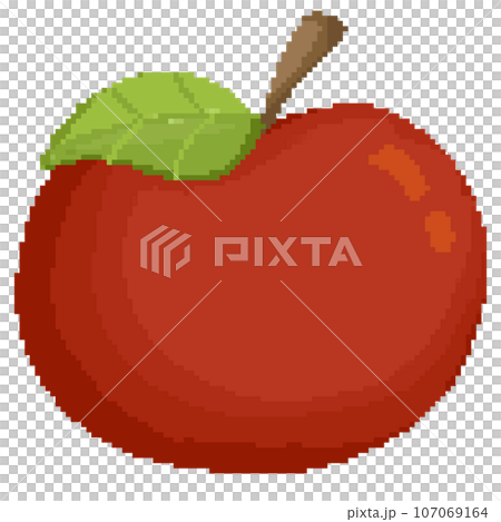 Isolated cute red apple with leaf in pixel art Isolated cute red apple with leaf in pixel art 107069164
