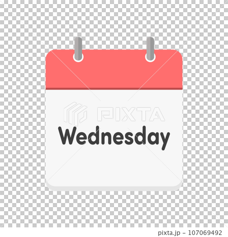 Wednesday letter and calendar icon - Simple Wednesday image material - English 107069492