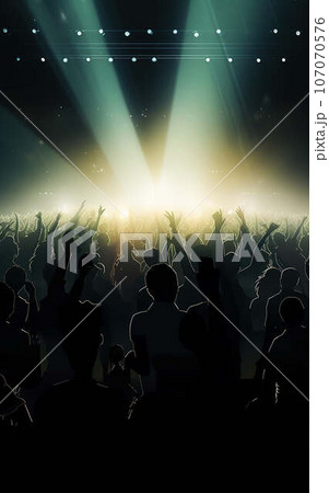 Large Group of People at Music Festival 107070576