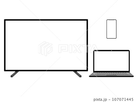 液晶テレビとノートパソコンとスマートフォン 107071445