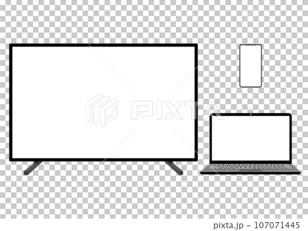 液晶テレビとノートパソコンとスマートフォン 107071445