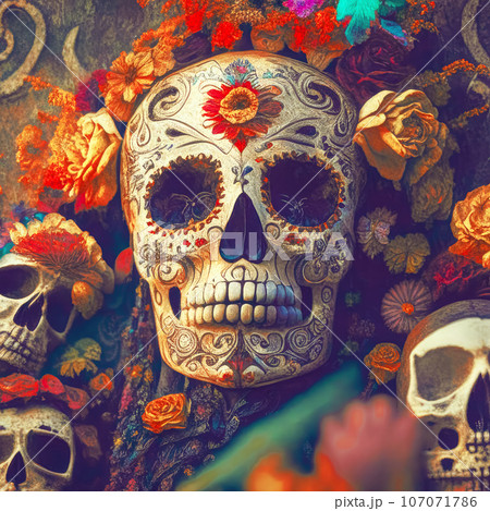 Dia de los muertos, Mexican Feast of the Dead, Day of the Dead and Halloween Dia de los muertos, Mexican Feast of the Dead, Day of the Dead and Halloween 107071786