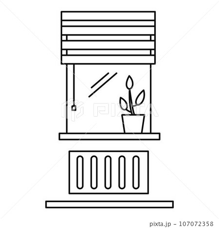 Living room window icon. Outline illustration of living room window vector icon for web design isolated on white background Living room window icon. Outline illustration of living room window vector icon for web design isolated on white background 107072358