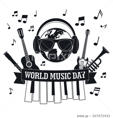 Music day concept background. Simple illustration of music day vector concept background for web design Music day concept background. Simple illustration of music day vector concept background for web design 107072432