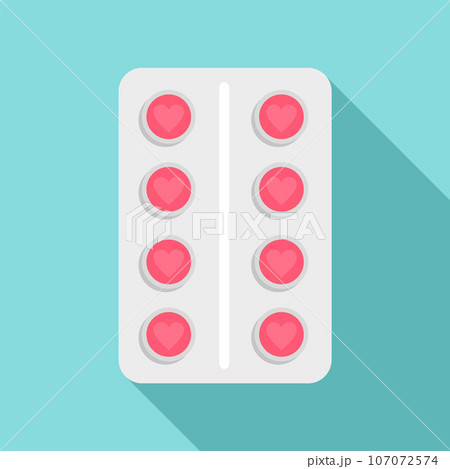 Contraception pill pack icon. Flat illustration of contraception pill pack vector icon for web design Contraception pill pack icon. Flat illustration of contraception pill pack vector icon for web design 107072574