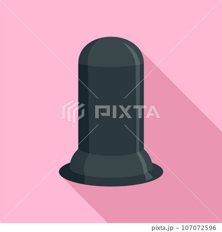 Black condom icon. Flat illustration of black condom vector icon for web design 107072596