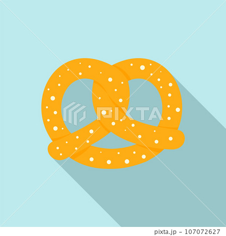 Soft pretzel icon. Flat illustration of soft pretzel vector icon for web design 107072627