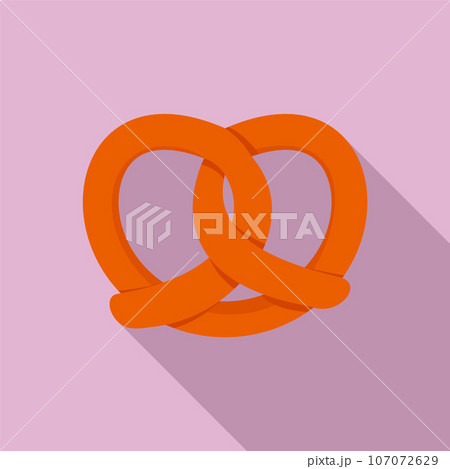 German pretzel icon. Flat illustration of german pretzel vector icon for web design 107072629