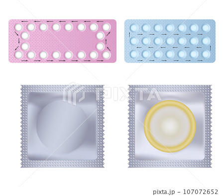 Contraception Day control pill medication oral test icons set. Realistic illustration of 4 Contraception Day control pill medication oral test vector icons for web Contraception Day control pill medication oral test icons set. Realistic illustration of 4 Contraception Day control pill medication oral test vector icons for web 107072652