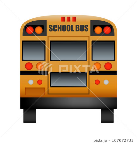 Back of school bus mockup. Realistic illustration of back of school bus vector mockup for web design isolated on white background Back of school bus mockup. Realistic illustration of back of school bus vector mockup for web design isolated on white background 107072733