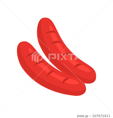 Fresh meat two sausages icon. Isometric of fresh meat two sausages vector icon for web design isolated on white background 107072811