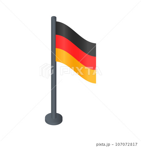Black desktop german flag icon. Isometric of black desktop german flag vector icon for web design isolated on white background 107072817