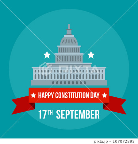 White house constitution day background. Flat illustration of white house constitution day vector background for web design White house constitution day background. Flat illustration of white house constitution day vector background for web design 107072895