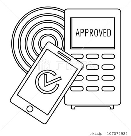 Approved terminal payment icon. Outline approved terminal payment vector icon for web design isolated on white background Approved terminal payment icon. Outline approved terminal payment vector icon for web design isolated on white background 107072922