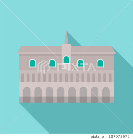 Historical building in city icon. Flat illustration of historical building in city vector icon for web design Historical building in city icon. Flat illustration of historical building in city vector icon for web design 107072973