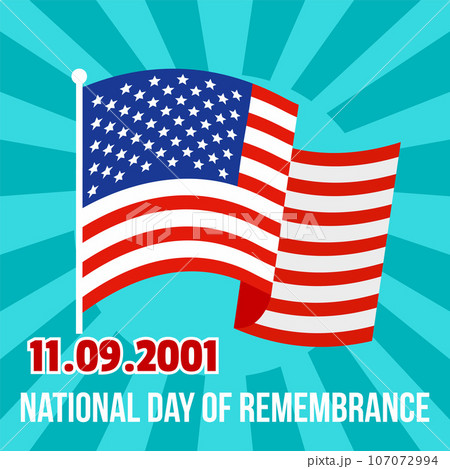 National remembrance american day background. Flat illustration of national remembrance american day vector background for web design National remembrance american day background. Flat illustration of national remembrance american day vector background for web design 107072994