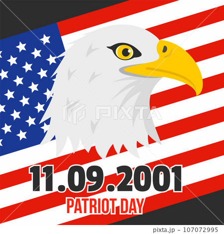 Patriot day of usa background. Flat illustration of patriot day of usa vector background for web design 107072995