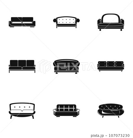 Ottoman icons set. Simple set of 9 ottoman vector icons for web isolated on white background 107073230