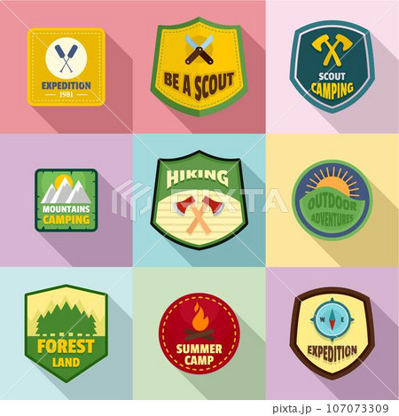 Forestry icons set. Flat set of 9 forestry vector icons for web isolated on white background 107073309
