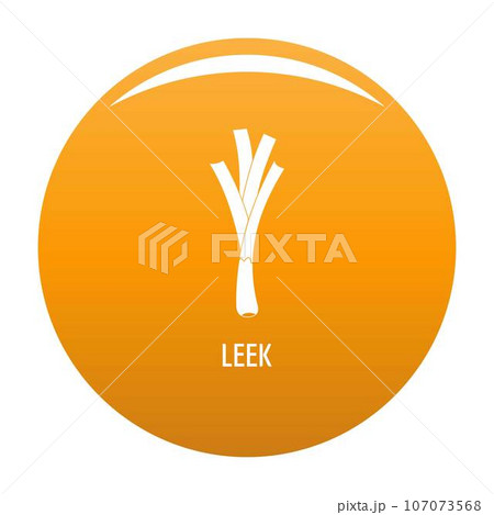 Leek icon. Simple illustration of leek vector icon for any design orange 107073568