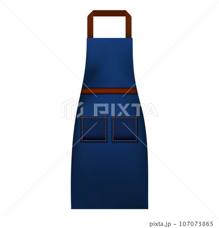 Jeans apron mockup. Realistic illustration of jeans apron vector mockup for web design isolated on white background 107073865