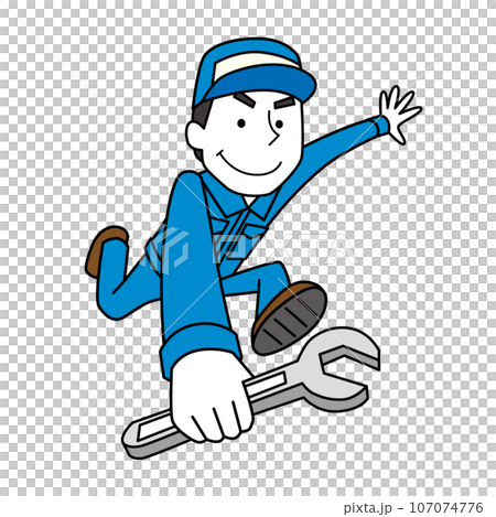 Male worker doing repairs 107074776