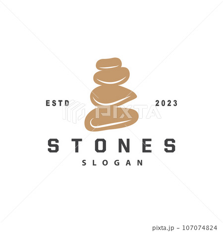 Stone Logo, Premium Elegant Design, Stone Balance Vector, Stepping Rock Walking Icon Illustration Design Stone Logo, Premium Elegant Design, Stone Balance Vector, Stepping Rock Walking Icon Illustration Design 107074824