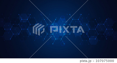 Illustration of geometric abstract background with hexagons pattern Illustration of geometric abstract background with hexagons pattern 107075000