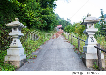 日野澤大神社 参道 早朝の風景 皆野町 日野澤大神社 参道 早朝の風景 皆野町 107077262