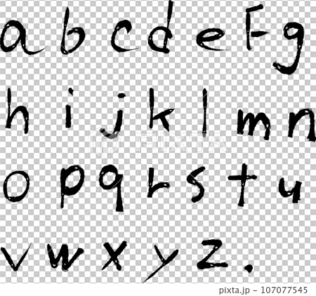 Handwritten alphabet lowercase ink illustration set 107077545