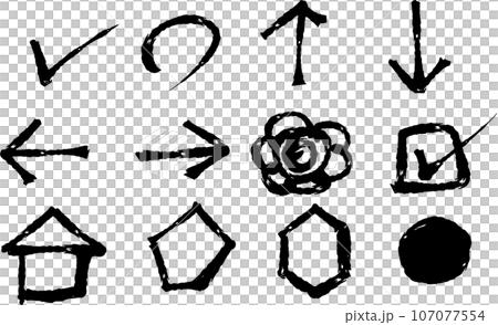 Handwritten ink mark set Handwritten ink mark set 107077554