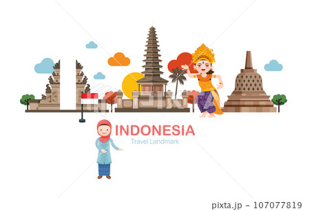 indonesia Travel Elements Landmark.Vector Illustration indonesia Travel Elements Landmark.Vector Illustration 107077819