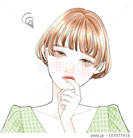 不満そうな女性 不満そうな女性 107077919