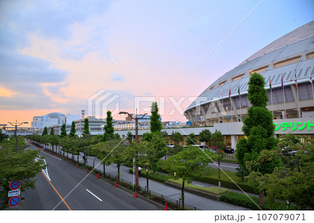 《愛知県》夕暮れの名古屋ドーム 《愛知県》夕暮れの名古屋ドーム 107079071