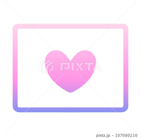 グラデーションのハートマークの動画アイコン グラデーションのハートマークの動画アイコン 107080210