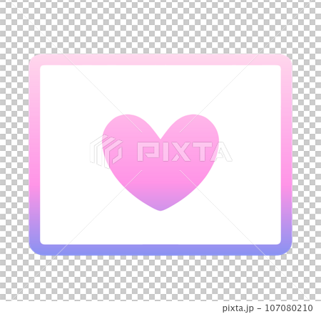 グラデーションのハートマークの動画アイコン グラデーションのハートマークの動画アイコン 107080210