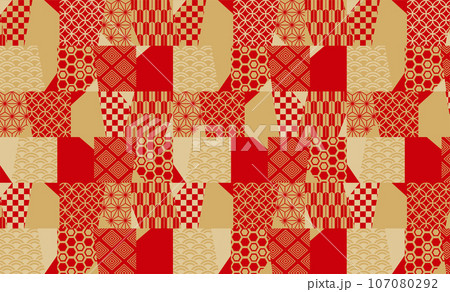 和風パターン 背景イラスト 和風パターン 背景イラスト 107080292