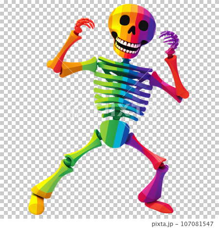 skeleton, rainbow, human, skull, halloween,...のイラスト素材 [107081547] - PIXTA