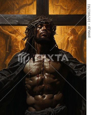 Crucifixion of African Jesus Christ on the...のイラスト素材 [107081781] - PIXTA