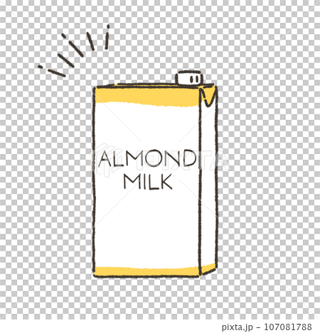 Hand drawn illustration of almond milk Hand drawn illustration of almond milk 107081788