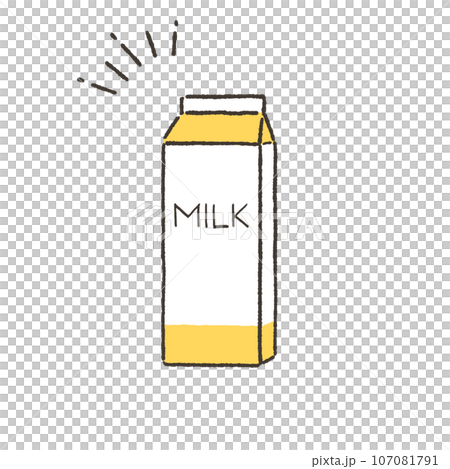 牛乳の手書きのイラスト 牛乳の手書きのイラスト 107081791