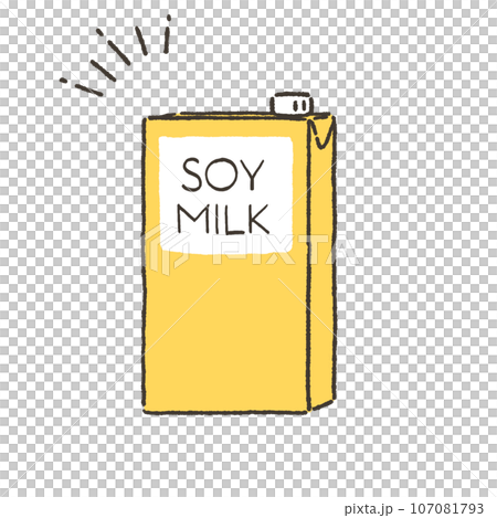 Hand-drawn illustration of soy milk 107081793