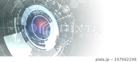 internet digital security technology concept for business background. Lock on circuit board 107082298