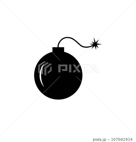 simple bomb icon vector design templateのイラスト素材 [107082914] - PIXTA