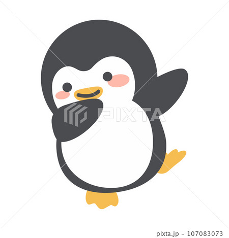 Cute Penguin dabbing movement cartoonのイラスト素材 [107083073