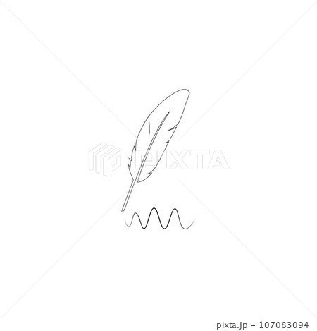 Writing Quill Feather Pen Vector. Business and science 107083094