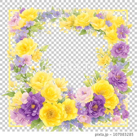 Romantic flower frame clip art 107083285