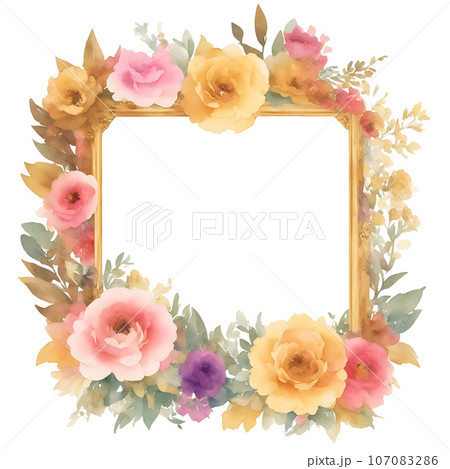 Romantic flower frame clip artのイラスト素材 [107083286] - PIXTA